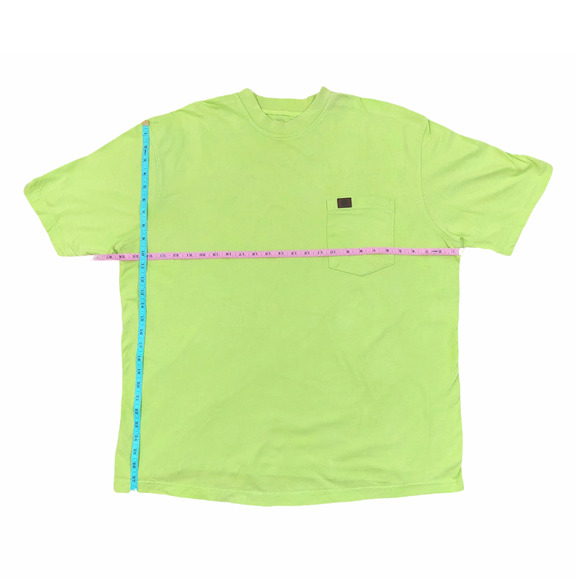 Riggs Workwear by Wrangler Neon Yellow Work 100% Cotton Men's Shirt Size XL - Picture 3 of 7